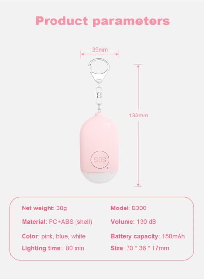 Kids Elderly Women Emergency SOS Personal Alarm Self Defense Keychain- Panic Button Or Pull Pin Alert Device 130 DB Loud Safety