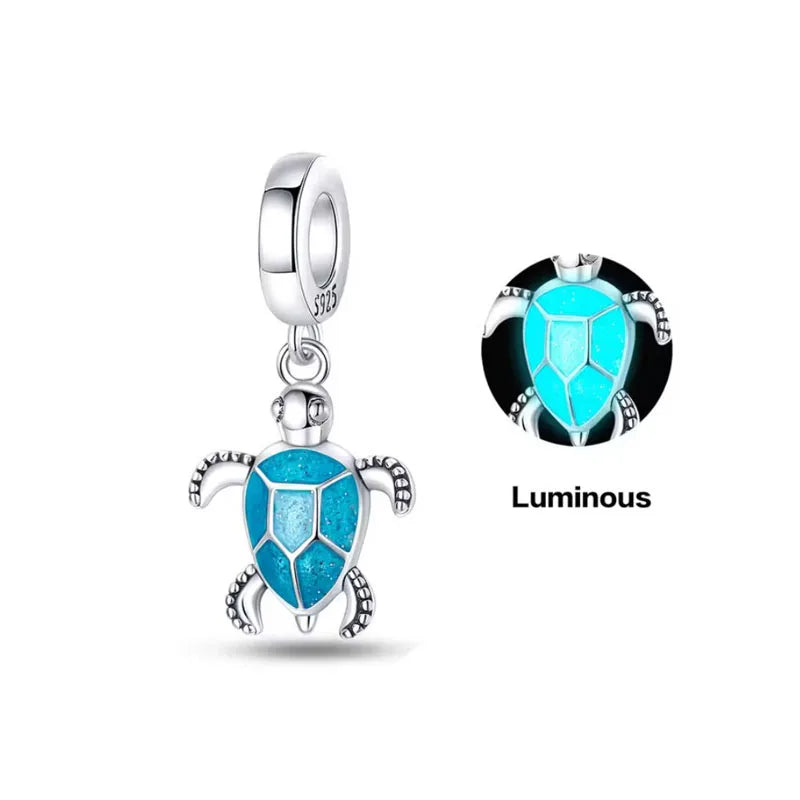 New 925 Silver Octopus crab Charm Bead Sea turtle starfish Seahorse dolphin Pendant Fit Original Bracelet Women DIY Jewelry Gift