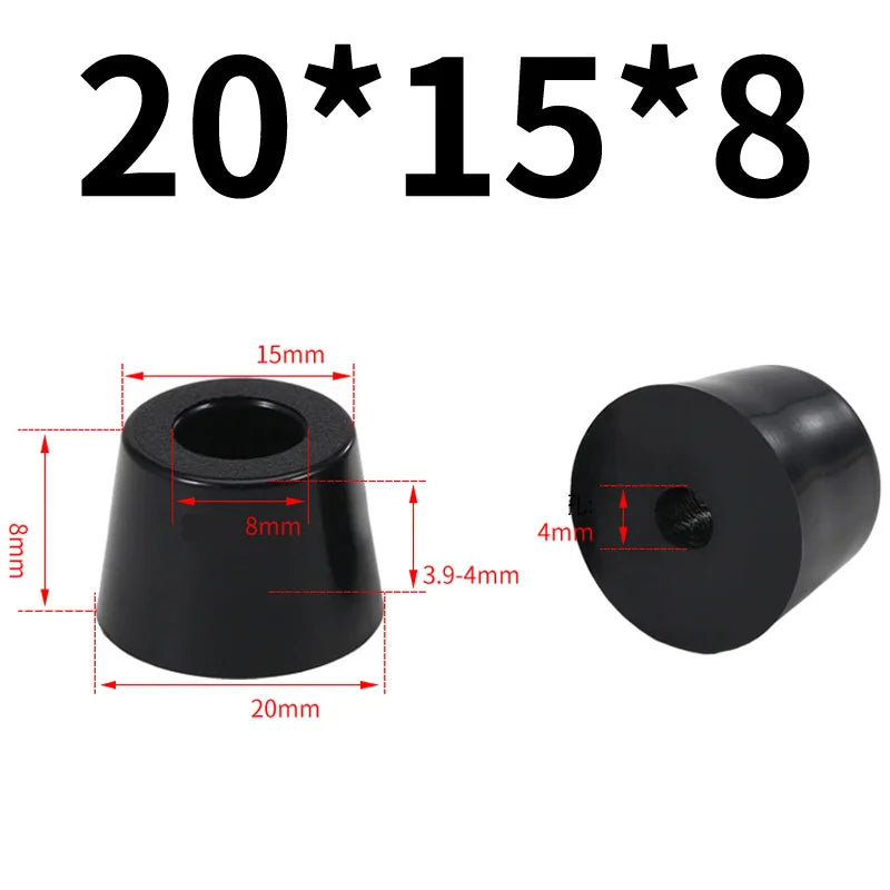 Black Rubber Bumper Furniture Pad Feet Leg Pads Tile Floor Protectors Table Leg Cover With Washers
