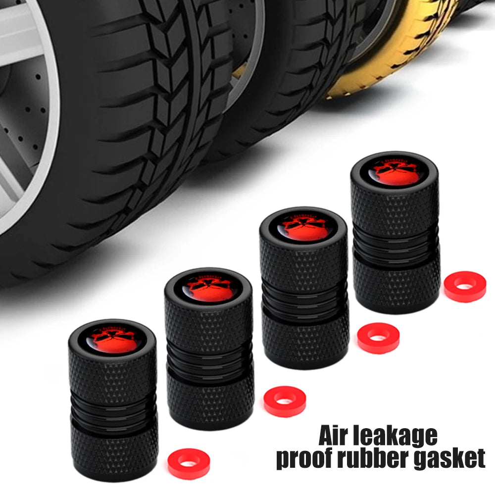 4Pcs Anodized Aluminum Tire Valve Caps, Corrosion Resistant, Universal Stem Covers for Cars Trucks Motorcycles SUVs and Bikes