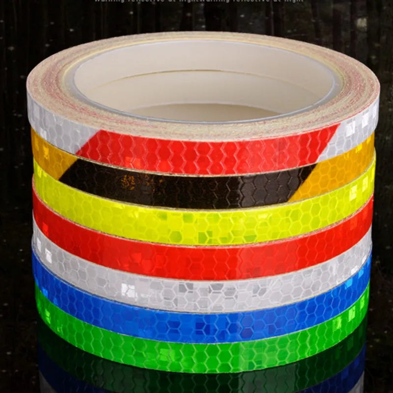 Safety Warning Stickers for Night Riding-Walking-Car-Helmet, Waterproof High Visibility Reflector Tape, Reflective Stickers, 1cmx8m