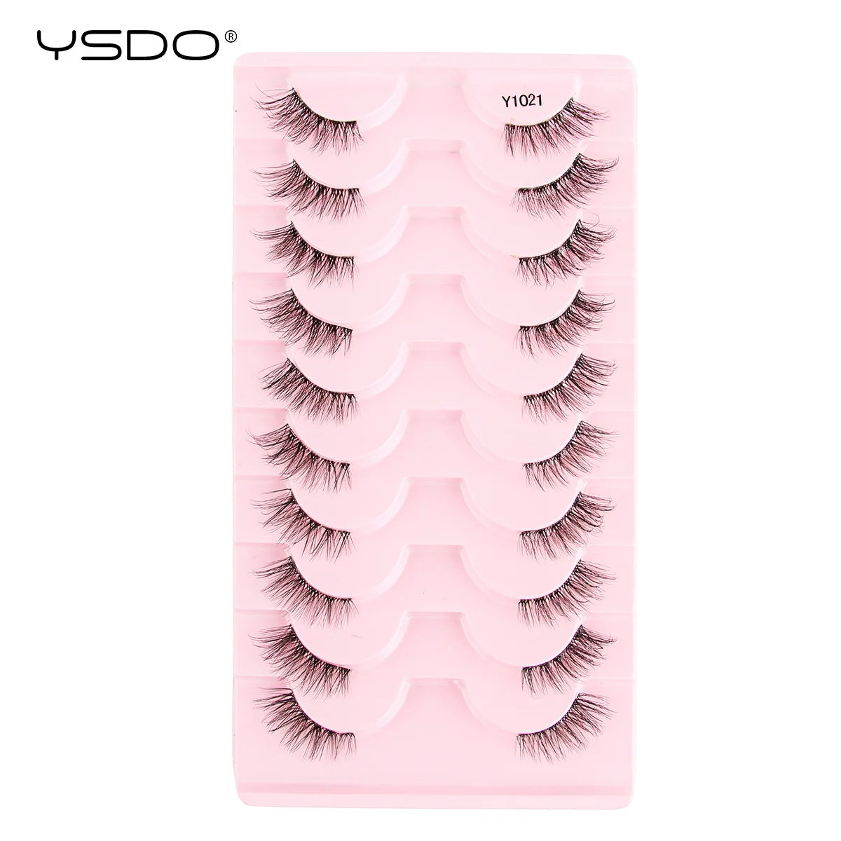 YSDO 5/10 Pairs Half Lashes Cat Eyelashes Soft Natural Clear Band False Lashes Natural Wispy Faux 3d Mink Eyelashes Makeup Tools