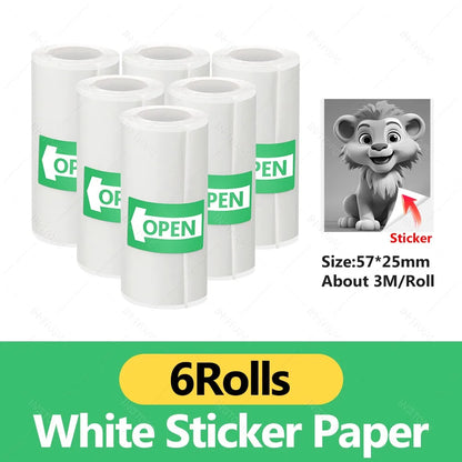 Thermal Printer Papers 57mm Color Papers for Camera Instant Print Kids Camera Printing Inkless Mini Portable Photo Printer