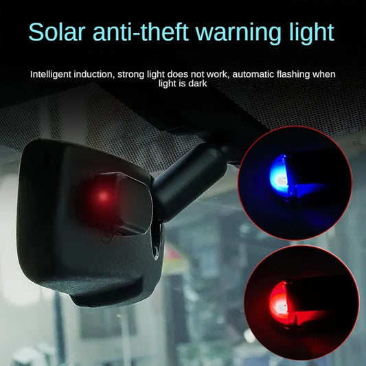 1/2Pcs, Car Fake Security Light, Solar Powered Simulated Dummy Alarm Wireless Warning Anti-Theft Caution Lamp LED Flash Imitation