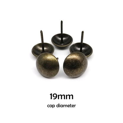 50pcs Antique Brass Bronze Upholstery Nail Furniture Jewelry Chest Box Suitcase Sofa Decor Tack Stud Pushpin Large Head Doornail