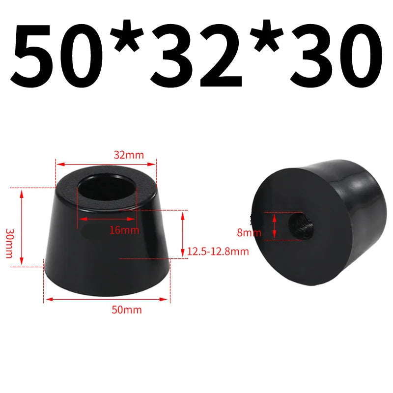 Black Rubber Bumper Furniture Pad Feet Leg Pads Tile Floor Protectors Table Leg Cover With Washers