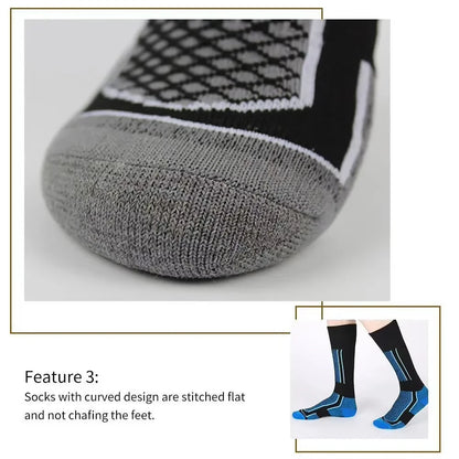 1Pair Winter Warm Thickening Ski Stockings Hiking Socks For Women Men Children Outdoor Anti-Cold High Sports Stockings