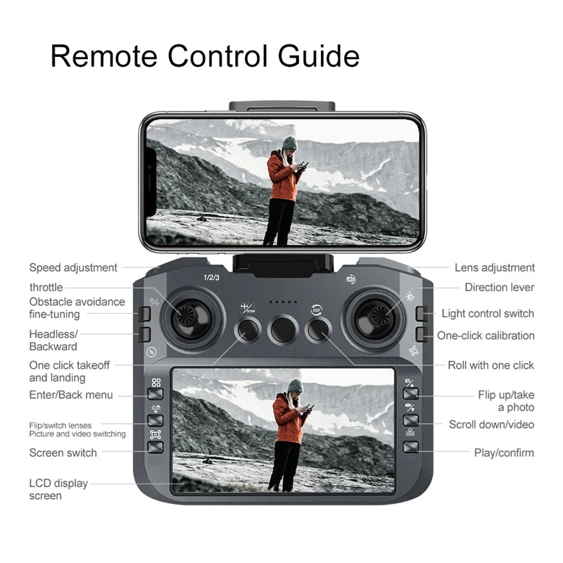 2026 V156 MAX Drone 8K HD 5G WIFI GPS Screen RC Dual Camera Intelligent Obstacle Avoidance Brushless Power Toys Drone Gift 2026