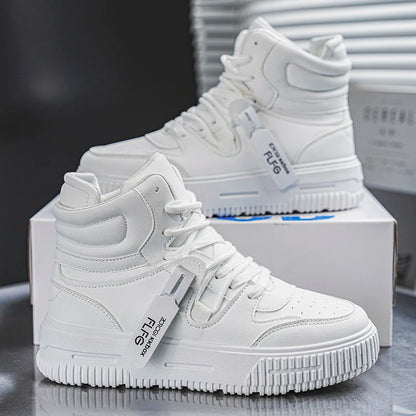 New Fashion Casual Sneakers High Top Skateboard Shoes Student Boots Men and Women Trend Wear-Resistant Two-Color Couples