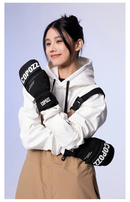 COPOZZ Upgrade Thicken Ski Gloves Winter Men Women 3M Thinsulate Thermal Snowboard Gloves Waterproof Warm Mittens Ski Gloves