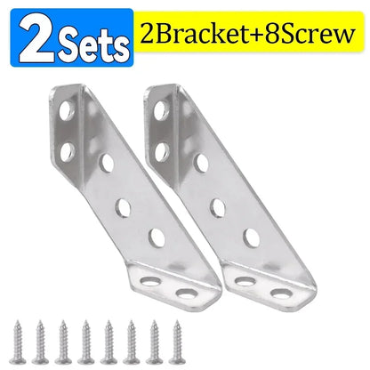 Corner Brackets, Stainless Steel Furniture Angle, Shelf Connector, Cabinet Support Fixing Frame Corner Brace