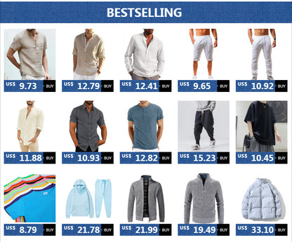 New Men's Cotton Linen Shorts Pants, Male Summer Breathable Solid Color Linen Trousers, Fitness Streetwear