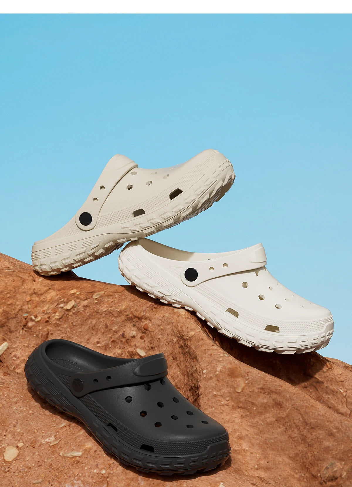 EVA Unisex Hole Shoes, Beach Thick Bottom Outdoor Slippers, Comfortable Breathable Indoor Slippers