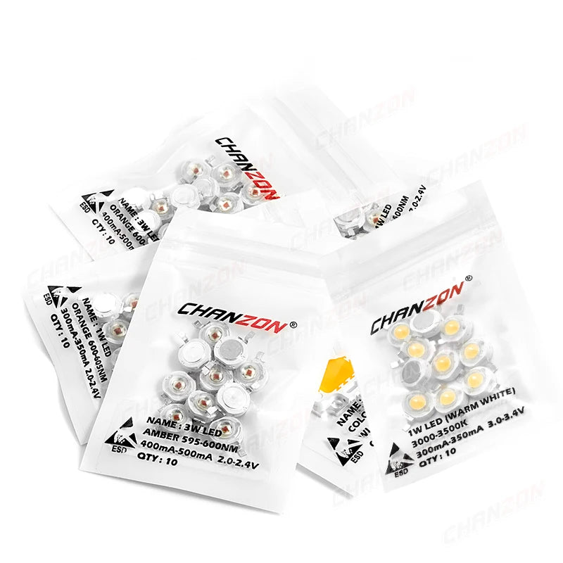 Warm Natural Cold White 1W 3W 5W High Power Smd Led Chip Light Bulb UV Orange Red Blue Yellow Plant Grow Lamp Emitter Diode Bead