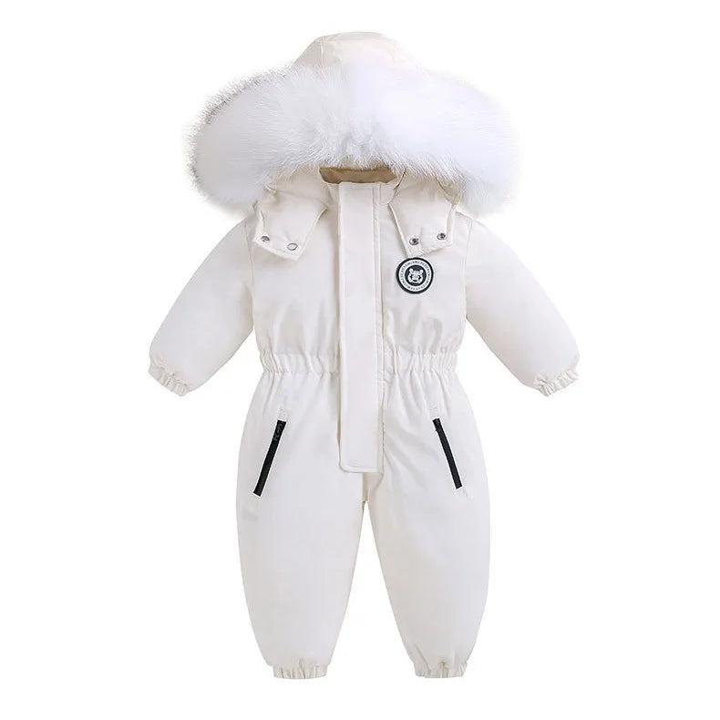 -30 Winter Ski Suit Plus Velvet Baby Jumpsuit Boy Overalls Warm Kids toddler girl Clothes Children Clothing coat infant overcoat