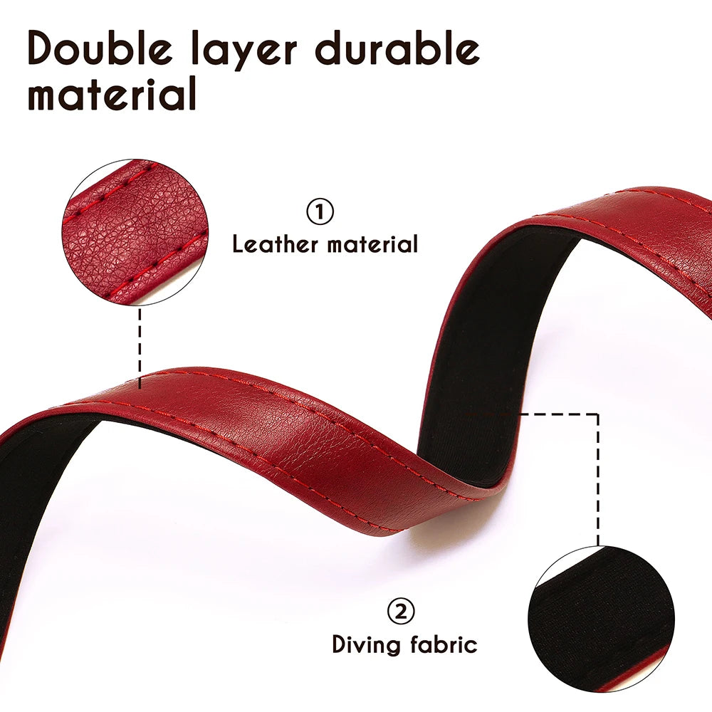 Customized Leather Dog Collar Leash Set, Soft Padded Leather Collar For Small Medium Large Dogs With Free Engraved Nameplate