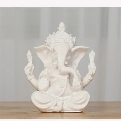 Handmade Sandstone Ganesha Buddha Elephant Statue Sculpture Figurine for Home Decoration, Living Room