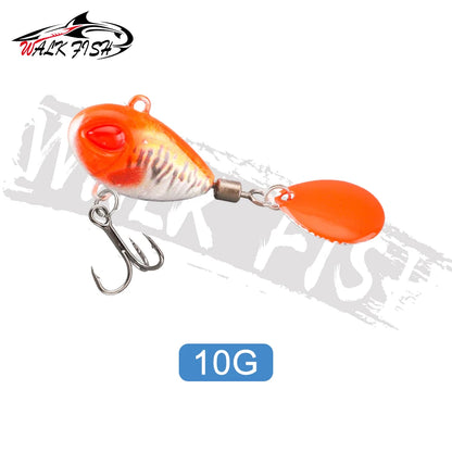 WALK FISH Sinking 3g-21g VIB Lure Spoon Spinner Fishing Bait Wobblers Metal Jig Rotating Sequin Tail Far Casting For Sea Bass