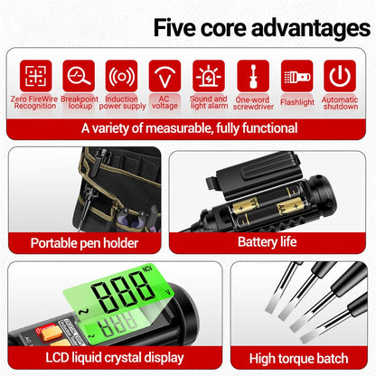 Multi-functional Electrician Screwdriver Pencil AC Non-contact Induction Test Pen, Voltage Tester, Voltage Detector Screwdriver