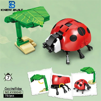 Ladybug Insects Building Blocks Toys Set - Long-Lasting Play for Kids, Great Collectible Models Dragonfly Mantis Housefly & More