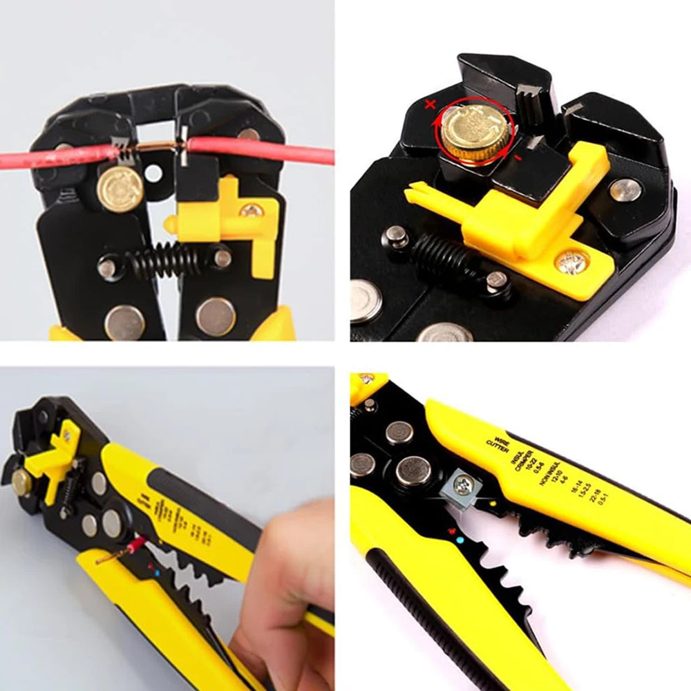 Crimper Cable Cutter Adjustable Automatic Wire Stripper Multifunctional Stripping Crimping Pliers Terminal Hand Tool