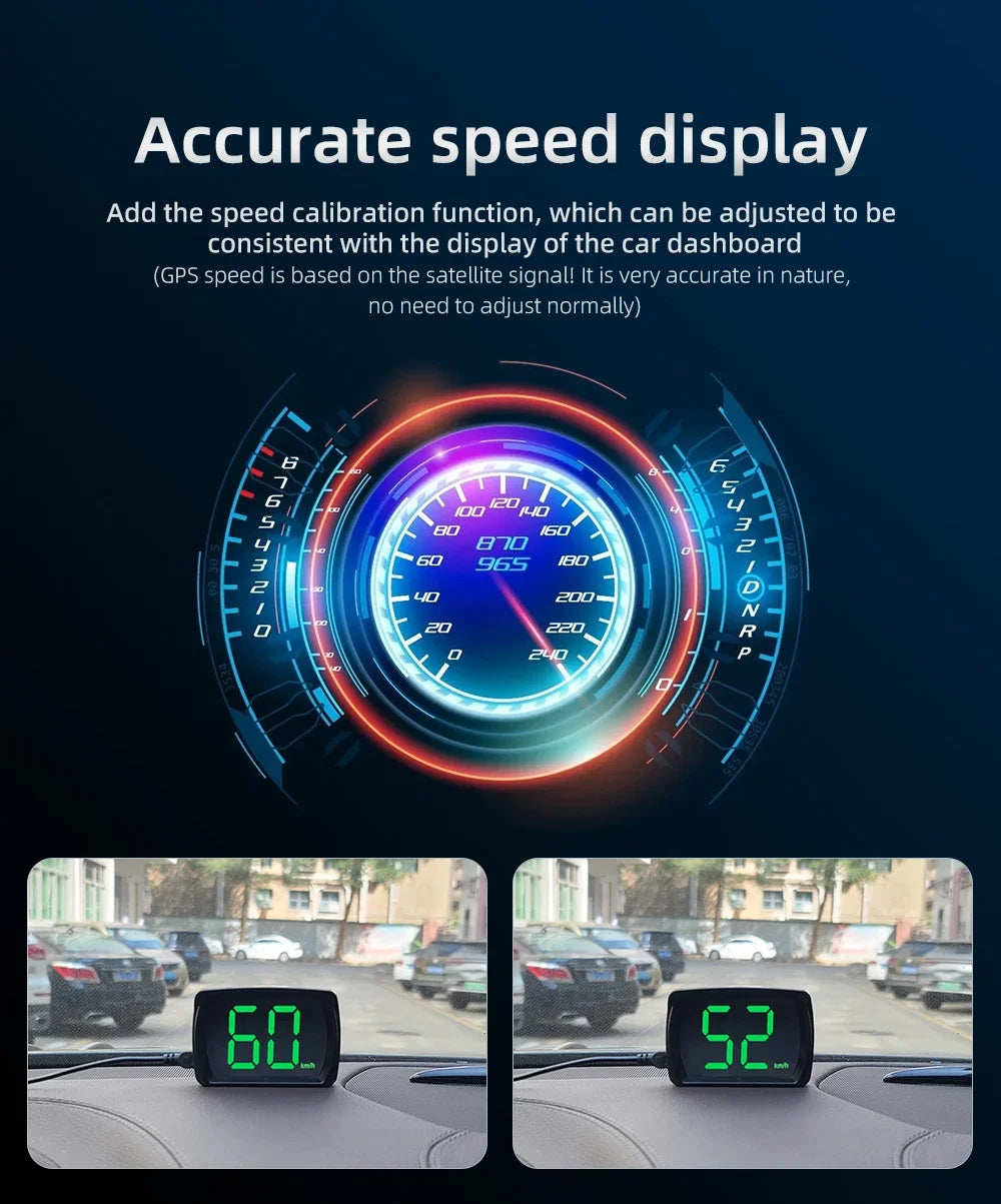 New M22 Car GPS Head-Up Display Speed, RPM (Revolutions Per Minute) in KMH (Kilometers Per Hour) or MPH (Miles Per Hour), HUD GPS Speedometer Projector Screen Dashboard with Odometer and Overspeed Alarm
