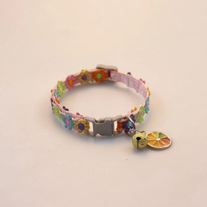 1Piece Adjustable Cat Collar With Pendant Lace Pet Collar Suitable For Small Cats and Dogs Cat Collar Personalized Accessories