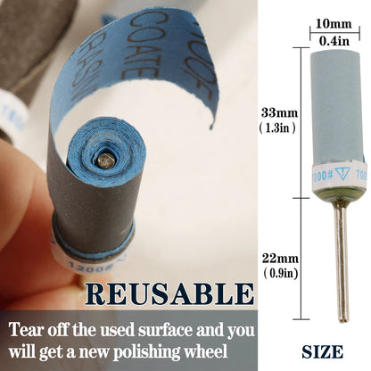 Wet Dry Sandpaper Stick Grinding Head Reusable Polished Buffing Rod Bit For Rotary Tool Accessories Jewelry Wood