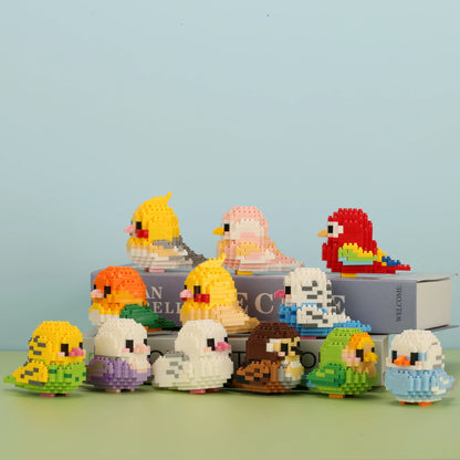 Moe Bird Series Building Block Toys Assembly, Tabletop Ornaments, Children's Educational Toys, Suitable for Boys and Girls, Christmas Gift