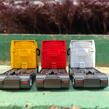 1:50 Alloy Diecast Large Truck Model Car Toy Simulation Container Toy Sound and Light Pull BackTransport Vehicle Model Kid Gifts