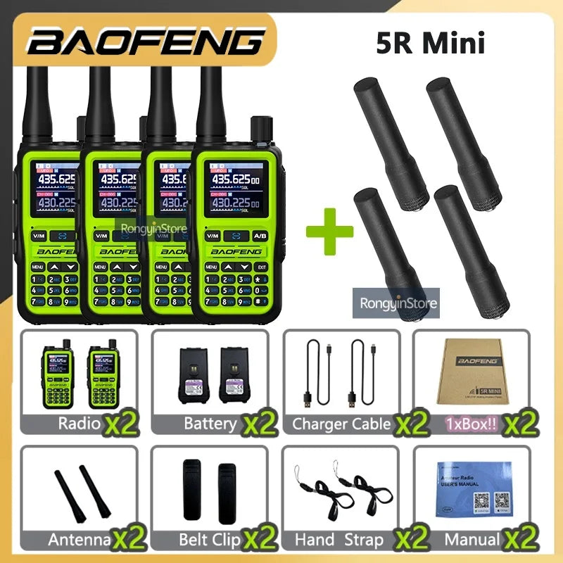 UV 5R Mini Baofeng Walkie Talkie Bluetooth 5W Dual-Band VHF/UHF USB-C Charging Fits All Team Operations For Hotel Security Camp