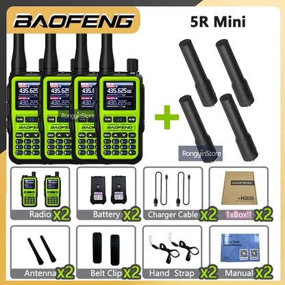 UV 5R Mini Baofeng Walkie Talkie Bluetooth 5W Dual-Band VHF/UHF USB-C Charging Fits All Team Operations For Hotel Security Camp