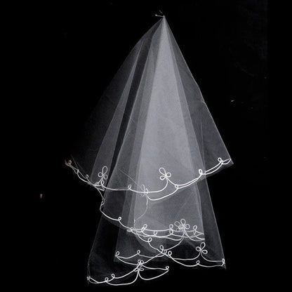 Short Simple Wedding Veil Tulle, Two Layer With Comb, White Ivory Bridal Veil for Bride for Marriage, Wedding Accessories