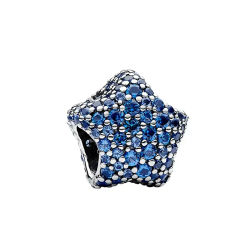 Nuevo colgante de plata 925 compatible con pulsera original, joyas para mujer, serie azul, colgante de pulpo, delfín, búho, camaleón