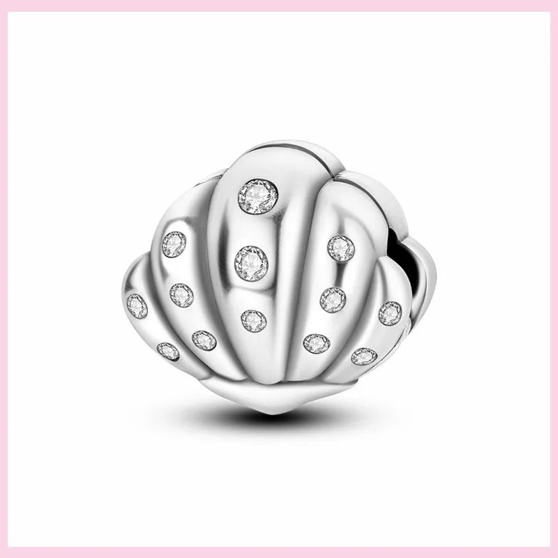 PAMELA 925 Sterling Silver Sea Turtle Starfish Blue Charm Dolphin Octopus Shell Bead For Original Charms Bracelets Ocean Jewelry