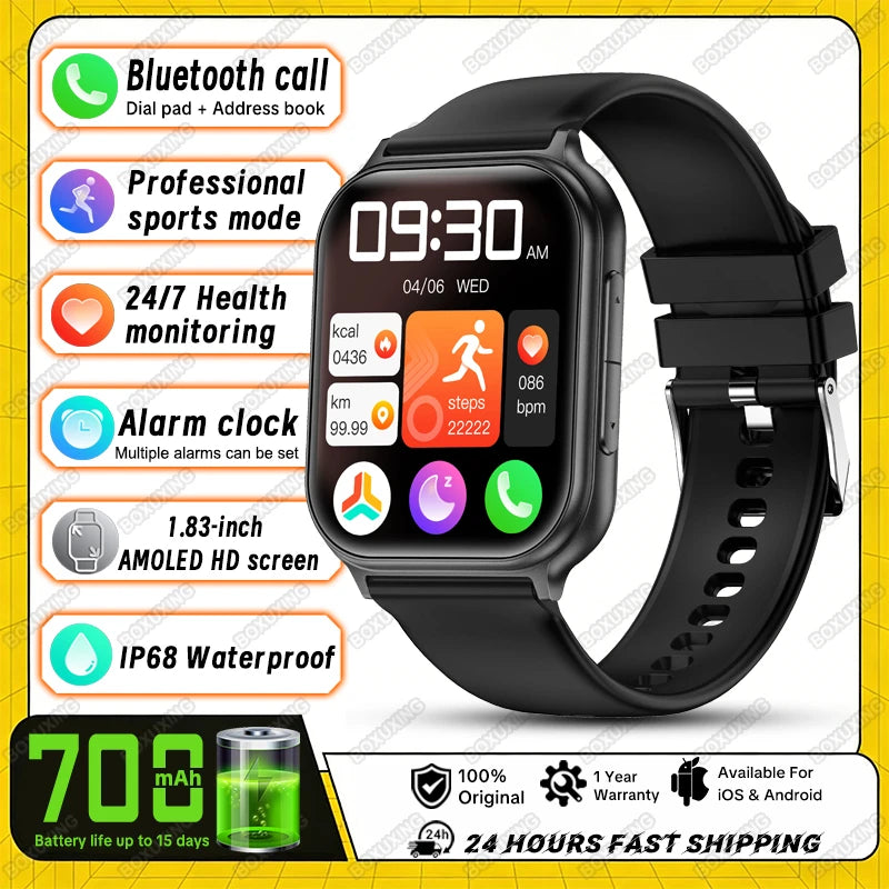 2026 New Smartwatches for Men and Women, Sports Fitness Tracker, IP68 Waterproof, Built-in 24H Heart Rate, 700 mAh Battery, Call Smart Watch