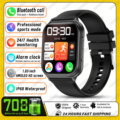 2026 New Smartwatches for Men and Women, Sports Fitness Tracker, IP68 Waterproof, Built-in 24H Heart Rate, 700 mAh Battery, Call Smart Watch