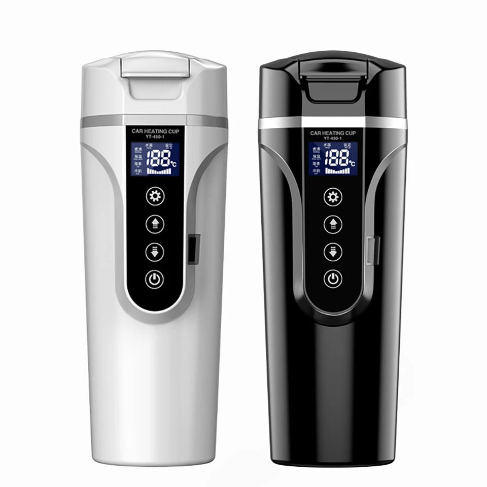 12V24V 500ML Electric Heating Car Water Cup Coffee Milk Dry Boil Protection Travel Kettle Stainless Steel Car Winter Accessories