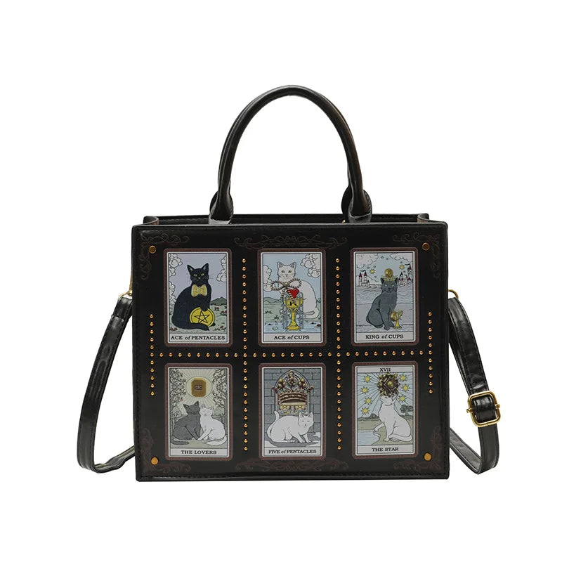 Cat Elf Print Tote Bag For Women Stylish Versatile Top-handle Handbag With Detachable Shoulder Strap Daily Datingcrossbody Bag
