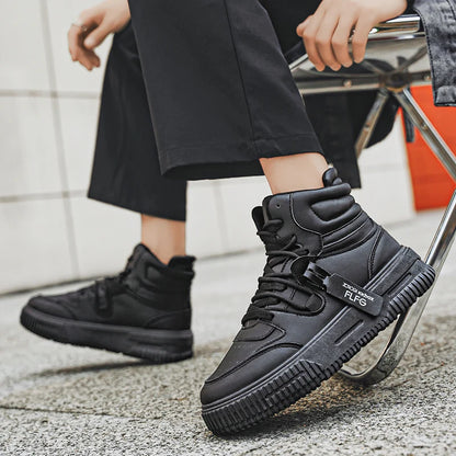 New Fashion Casual Sneakers High Top Skateboard Shoes Student Boots Men and Women Trend Wear-Resistant Two-Color Couples