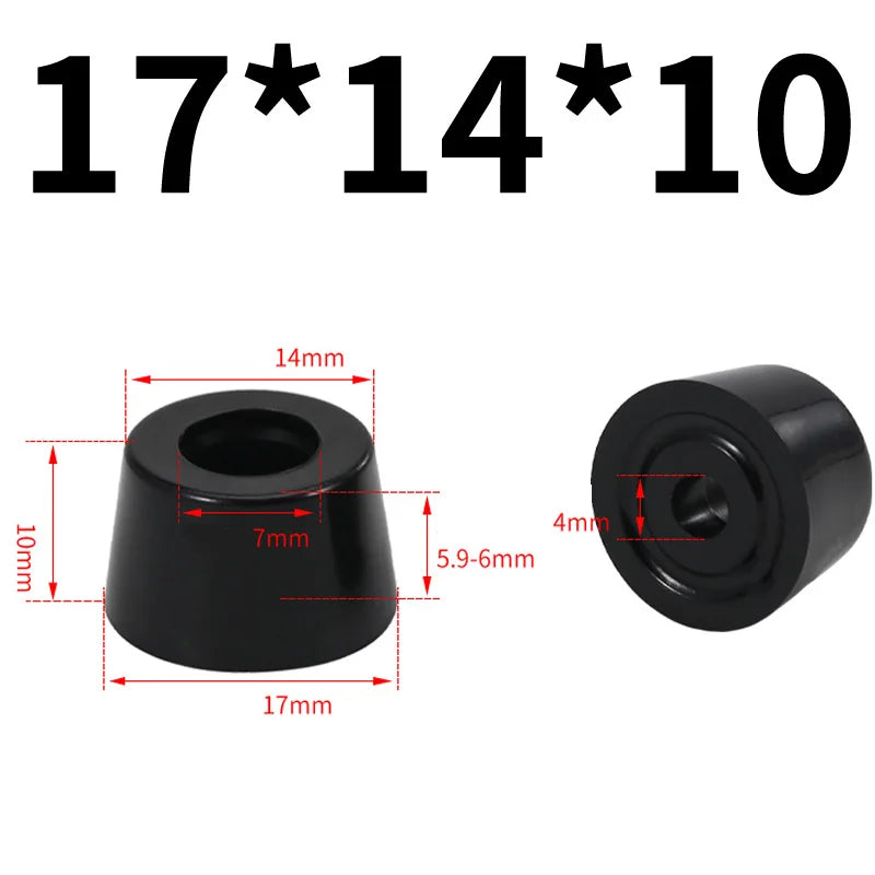 Black Rubber Bumper Furniture Pad Feet Leg Pads Tile Floor Protectors Table Leg Cover With Washers