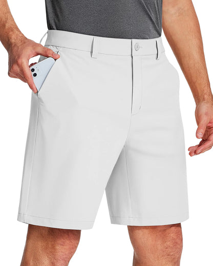 Golf Quick Dry Shorts, Men Stretch Lightweight Dress, Work Casual Shorts with 4 Pockets, Flat Front Hiking Shorts, TACVASEN