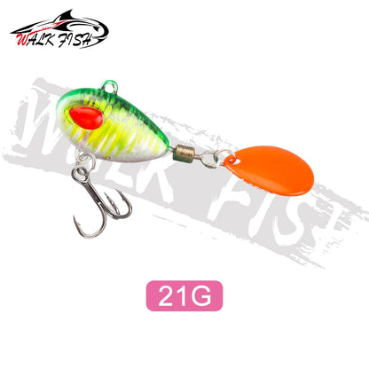 WALK FISH Sinking 3g-21g VIB Lure Spoon Spinner Fishing Bait Wobblers Metal Jig Rotating Sequin Tail Far Casting For Sea Bass