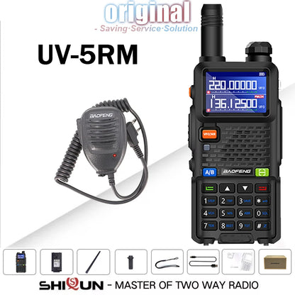 UV-5RM Baofeng Walkie Talkie 3800mAh Battery USB-C Charger 14.5W UHF VHF Wireless Copy Frequency 999CH FM Ham Radio Update UV-5RH