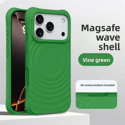Official Phone Case For iPhone Air 17 16 15 14 Pro Max Water Ripple Silicone For Magsafe Wireless Charge Magnetic Soft Cover