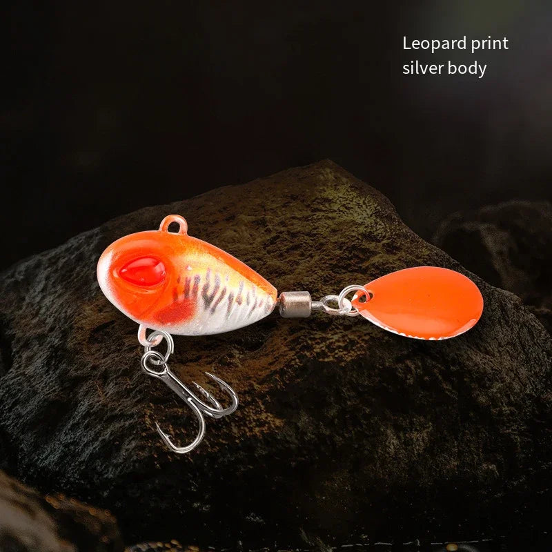 Spoon Spinner Bait Sinking Wobblers Baits Metal Jig VIB Lure Rotating Sequin Tail Lures Far Casting Fishing Baits for Sea Bass