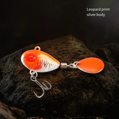 Spoon Spinner Bait Sinking Wobblers Baits Metal Jig VIB Lure Rotating Sequin Tail Lures Far Casting Fishing Baits for Sea Bass