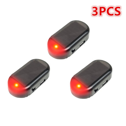1/2/3/5X Car Fake Security Light Solar Powered Simulated Dummy Alarm Wireless Warning Anti-Theft Caution Lamp LED Flashing Light