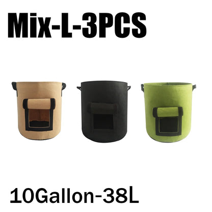 3Styles Felt, plant grow bags, nonwoven fabric garden potato pot, greenhouse vegetable growing bags, moisturizing vertical tools