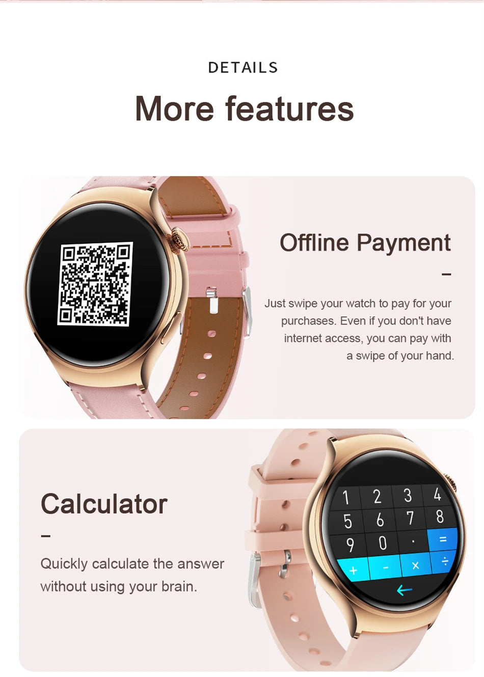 New GPS NFC Bluetooth Call Smartwatch, Women Watch, 4 mini Sports Track, Heart Rate Oximetry Monitoring Health Smartwatch For Woman
